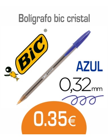 Boligrafo bic cristal azul