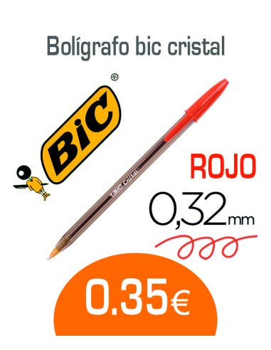 Boligrafo bic cristal rojo