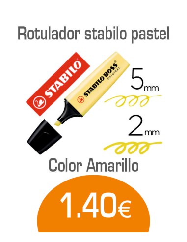 Rotulador Stabilo pastel Amarillo