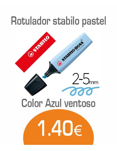 Rotulador Stabilo pastel Azul ventoso