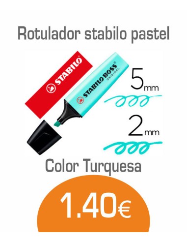 Rotulador Stabilo pastel turqueza